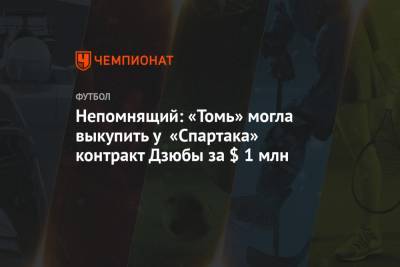 Непомнящий: «Томь» могла выкупить у «Спартака» контракт Дзюбы за $ 1 млн