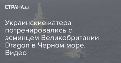 Украинские катера потренировались с эсминцем Великобритании Dragon в Черном море. Видео