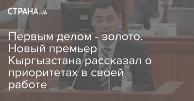 Первым делом - золото. Новый премьер Кыргызстана рассказал о приоритетах в своей работе