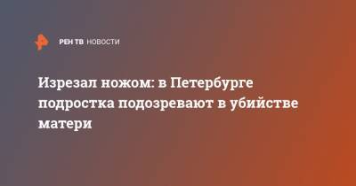 Изрезал ножом: в Петербурге подростка подозревают в убийстве матери