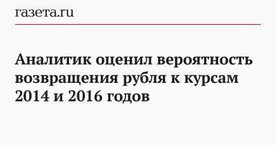 Аналитик оценил вероятность возвращения рубля к курсам 2014 и 2016 годов