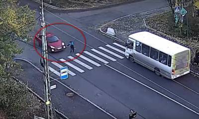 Появилось видео, как сбили ребенка на пешеходном переходе в Петрозаводске