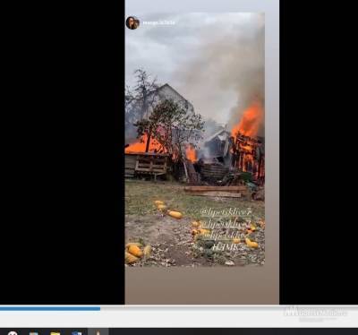 Пожар в частном секторе НЛМК попал на видео