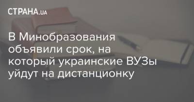 В Минобразования объявили срок, на который украинские ВУЗы уйдут на дистанционку