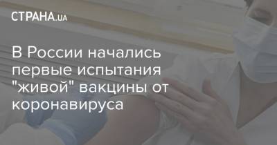 В России начались первые испытания "живой" вакцины от коронавируса