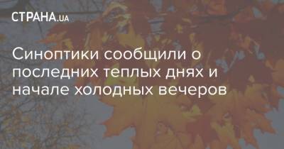 Синоптики сообщили о последних теплых днях и начале холодных вечеров