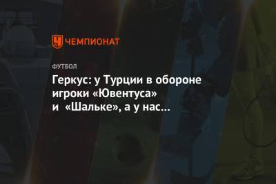 Геркус: у Турции в обороне игроки «Ювентуса» и «Шальке», а у нас — Семёнов и Кудряшов