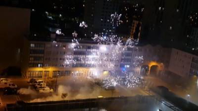 Полицейский участок в пригороде Парижа обстреляли фейерверками — видео