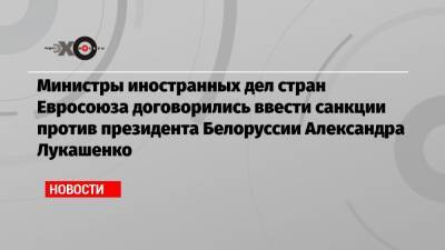 Министры иностранных дел стран Евросоюза договорились ввести санкции против президента Белоруссии Александра Лукашенко