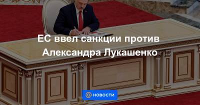 ЕС ввел санкции против Александра Лукашенко