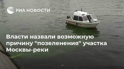 Власти назвали возможную причину "позеленения" участка Москвы-реки