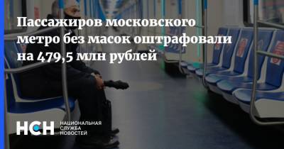Пассажиров московского метро без масок оштрафовали на 479,5 млн рублей