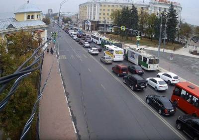 Из-за ДТП в центре Рязани образовалась пробка