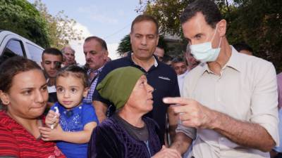 Президент Сирии посетил пострадавшие от пожаров районы Латакии