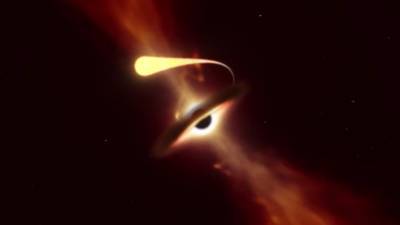На пути у чёрной дыры: учёные визуализировали гибель звезды в результате «эффекта лапши»