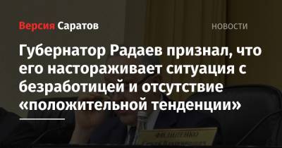 Губернатор Радаев признал, что его настораживает ситуация с безработицей и отсутствие «положительной тенденции»