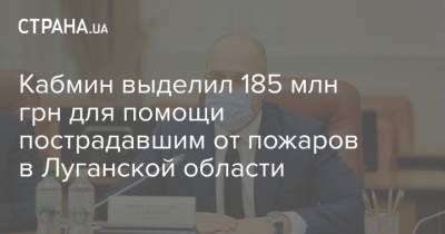 Кабмин выделил 185 млн грн для помощи пострадавшим от пожаров в Луганской области