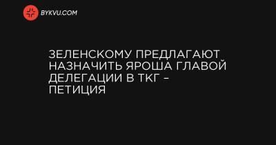 В.Зеленский - Зеленскому предлагают назначить Яроша главой делегации в ТКГ – петиция - bykvu.com - Украина - Минск