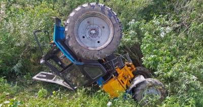 В Дангаре трактор опрокинулся в овраг. Водитель погиб на месте происшествия, а его сын госпитализирован