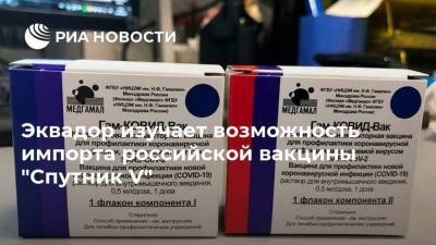 Эквадор изучает возможность импорта российской вакцины "Спутник V"