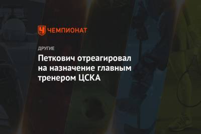 Петкович отреагировал на назначение главным тренером ЦСКА - championat.com - Москва - Россия