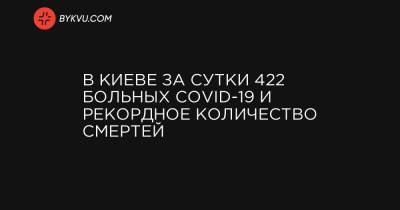 В Киеве за сутки 422 больных COVID-19 и рекордное количество смертей