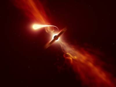 Астрономы наблюдали последние мгновения жизни звезды, поглощенной черной дырой