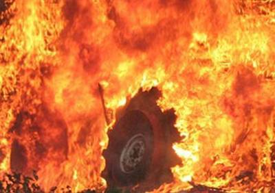 При пожаре на трассе в Рязанской области погиб мужчина