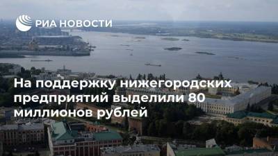 На поддержку нижегородских предприятий выделили 80 миллионов рублей