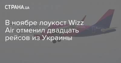 В ноябре лоукост Wizz Air отменил двадцать рейсов из Украины