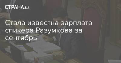 Стала известна зарплата спикера Разумкова за сентябрь