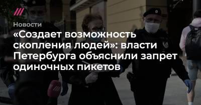 «Создает возможность скопления людей»: власти Петербурга объяснили запрет одиночных пикетов