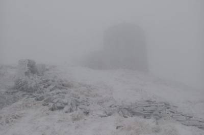 В Карпатах выпал снег, температура воздуха опустилась до нуля градусов