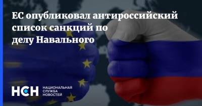 ЕС опубликовал антироссийский список санкций по делу Навального