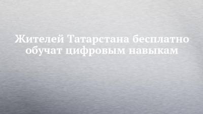 Жителей Татарстана бесплатно обучат цифровым навыкам