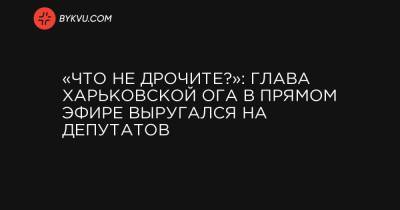 «Что не дрочите?»: глава Харьковской ОГА в прямом эфире выругался на депутатов