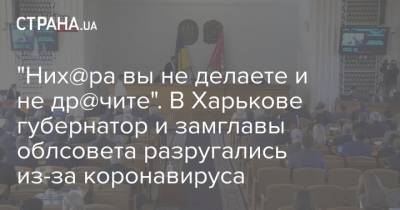 "Них@ра вы не делаете и не др@чите". В Харькове губернатор и замглавы облсовета разругались из-за коронавируса