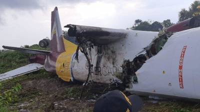 Огненная посадка Ан-32 в Перу попала на видео