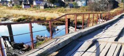 В поморском селе Нюхча в Карелии сорван ремонт моста