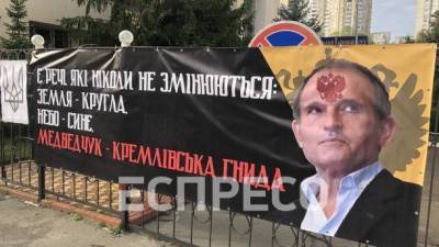 Суд против книги Кипиани о Стусе: активисты расстреляли портрет Медведчука