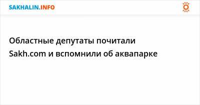 Областные депутаты почитали Sakh.com и вспомнили об аквапарке