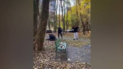 "На колени!": выпивавшие в парке москвичи устроили драку с полицейскими