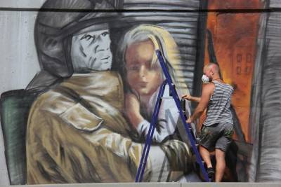800-метровое граффити, посвященное работе МЧС, появилось на Окском съезде
