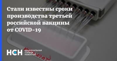 Стали известны сроки производства третьей российской вакцины от COVID-19