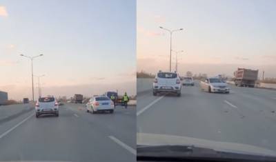В Тюмени на объездной дороге из-за ДТП с грузовиком перекрыты две полосы движения