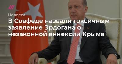 В Совфеде назвали токсичным заявление Эрдогана о незаконной аннексии Крыма