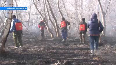 В Башкирии горящие торфяники подтапливают водой с плотины