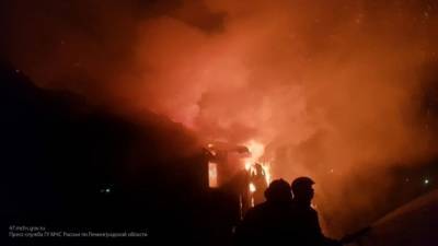 Огонь охватил здание обувного склада в Воронеже