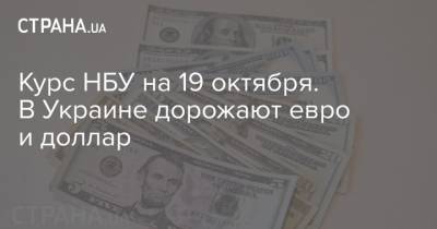Курс НБУ на 19 октября. В Украине дорожают евро и доллар