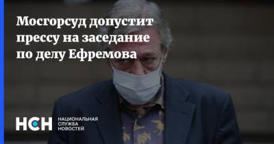 Мосгорсуд допустит прессу на заседание по делу Ефремова